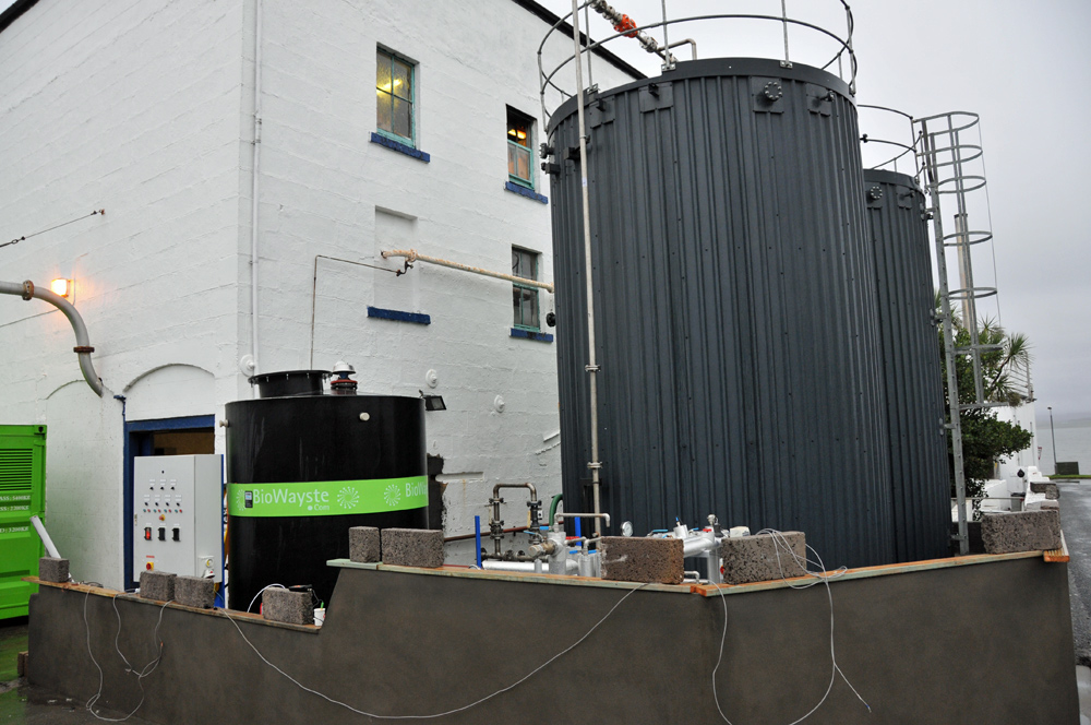 Picture of a BioWayste system being installed at a distillery