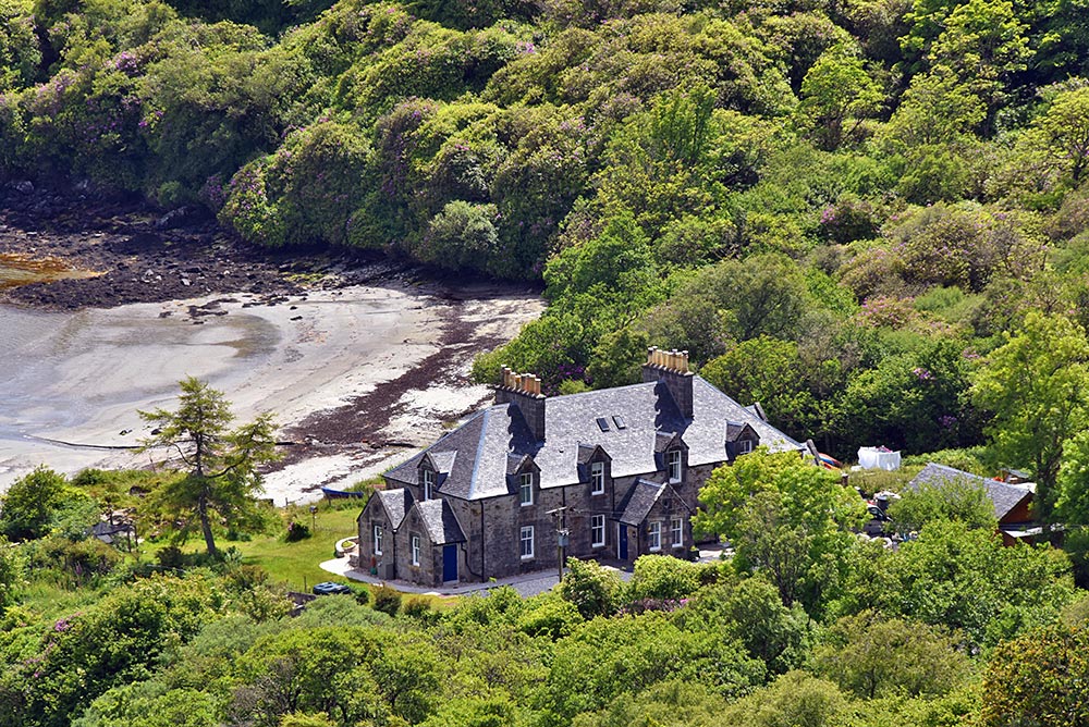 Picture of the Dower House on Islay, seen from a nearby hill