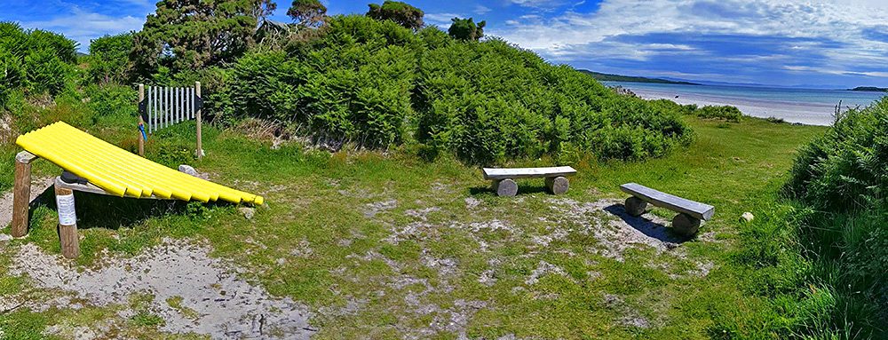Panoramic picture of the Corran Path Sonic Playground on the Isle of Jura