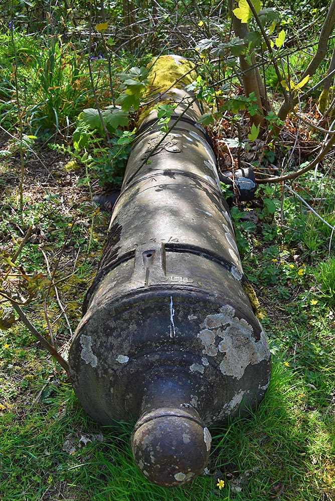 Picture of an old cannon lying on the ground