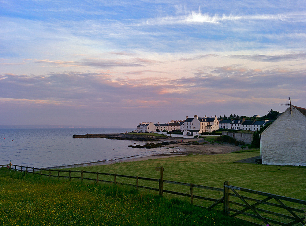 Picture of a coastal village on a calm June evening