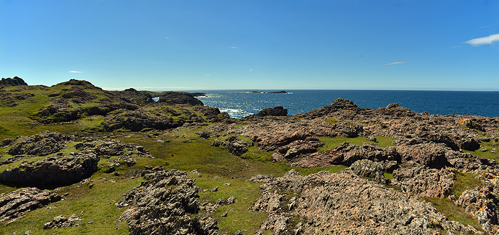 Panoramic picture of a rocky coastal landscape