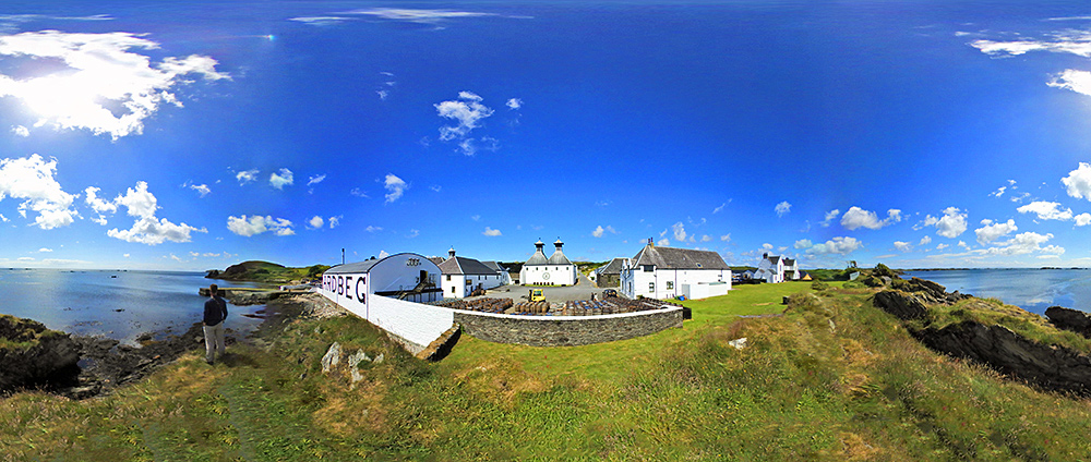 Panoramic picture of a coastal distillery