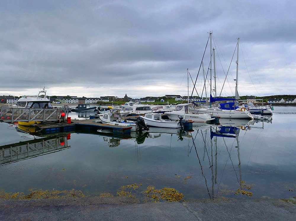 Picture of a small marina on a calm cloudy morning